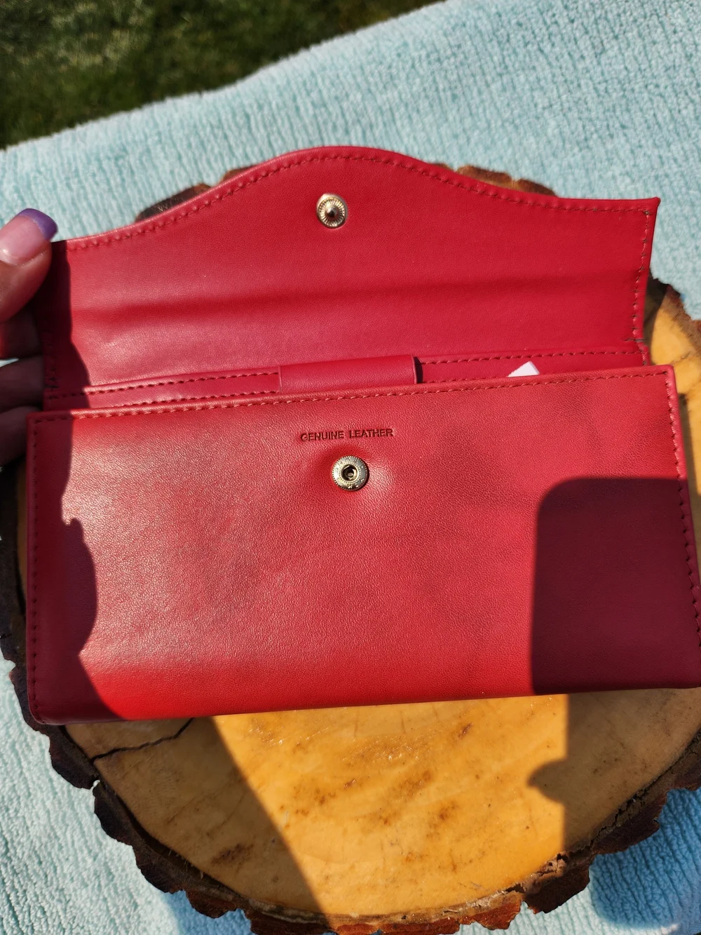 Buxton Heiress Organizer Clutch in red